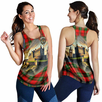 Gartshore Tartan Family Crest Women's Racerback Tanks with Scottish Ancient Castle Style 4XL - Tartan Vibes Clothing