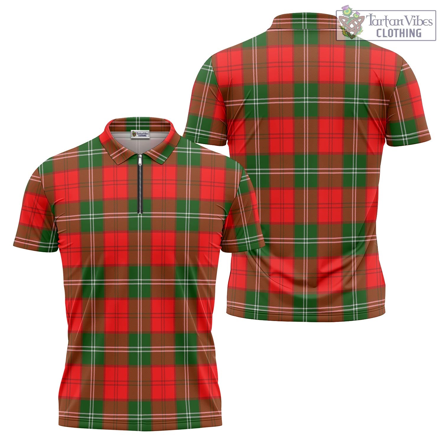 Gartshore Tartan Zipper Polo Shirt Unisex - Tartan Vibes Clothing