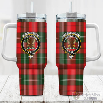 Gartshore Tartan Tumbler with Handle with Family Crest One Size 40 OZ - Tartan Vibes Clothing