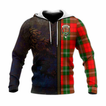 Gartshore Tartan Family Crest Knitted Hoodie Alba Gu Brath Be Brave Lion Ancient Style Unisex Knitted Pullover Hoodie - Tartan Vibes Clothing