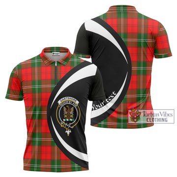 Gartshore Tartan Zipper Polo Shirt with Family Crest Circle Style Unisex - Tartan Vibes Clothing