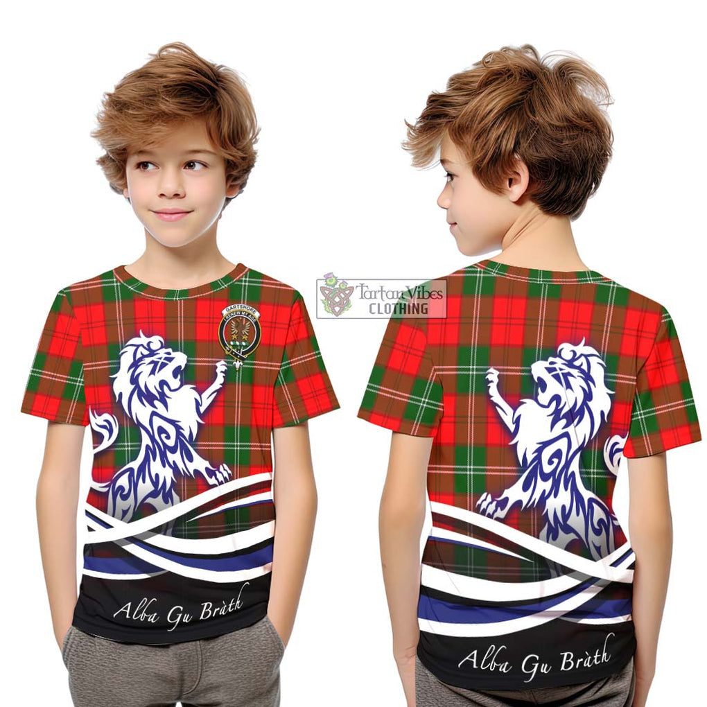 Gartshore Tartan Kid T-Shirt with Alba Gu Brath Regal Lion Emblem Youth XL Size14 - Tartan Vibes Clothing