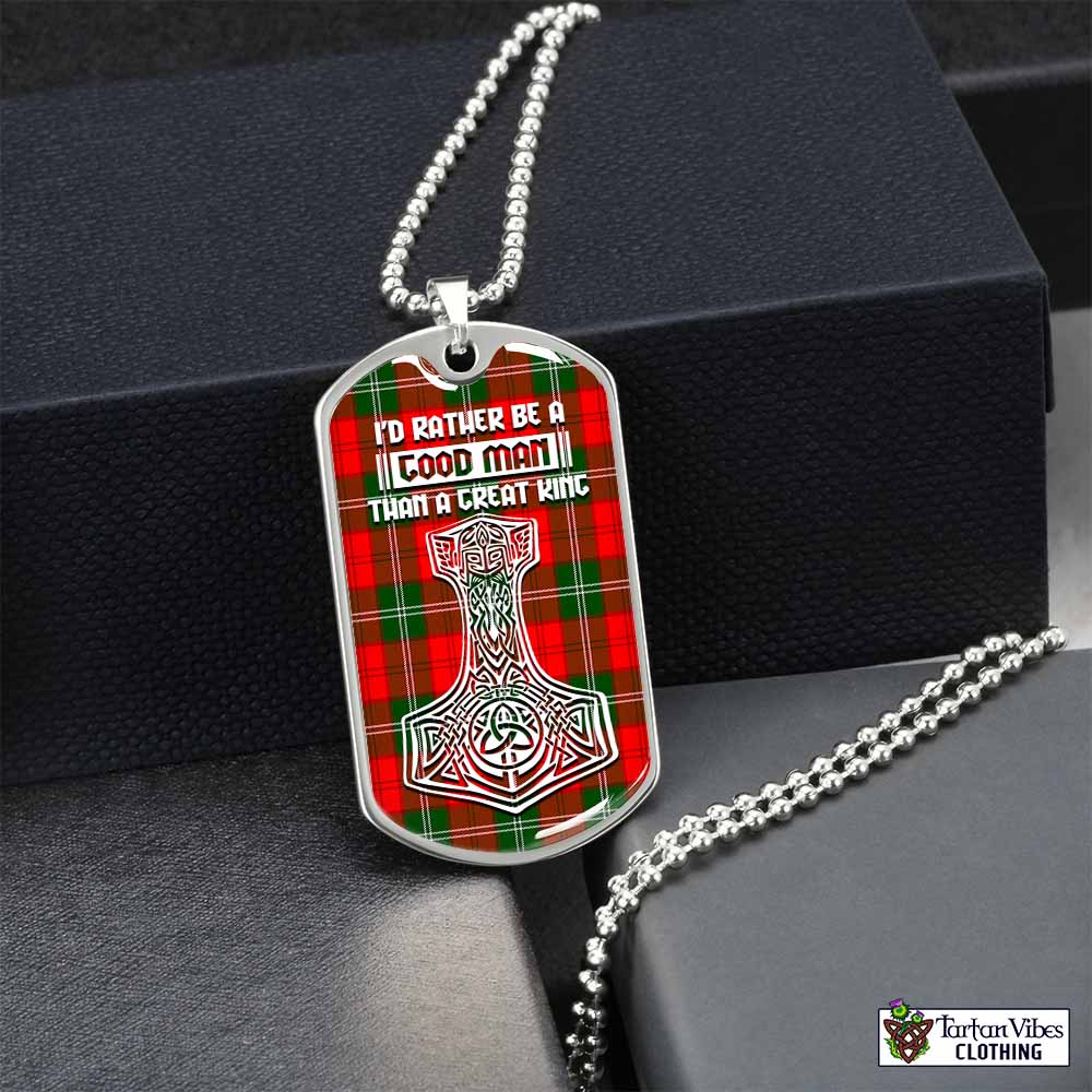 Gartshore Tartan Dog Tag Necklace Viking Mjolnir Style Silver No - Tartan Vibes Clothing