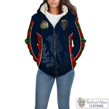 Gartshore Tartan Sherpa Hoodie with Family Crest and Scottish Thistle Vibes Sport Style