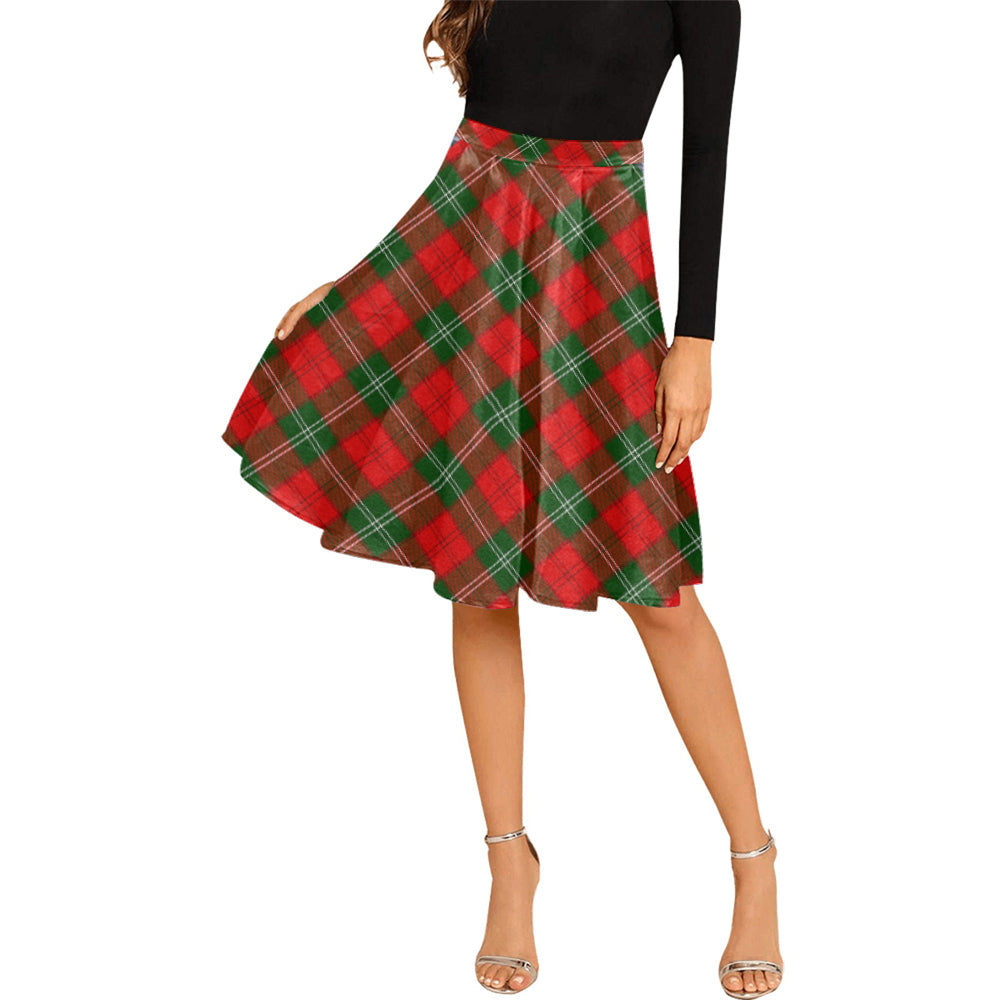 Gartshore Tartan Melete Pleated Midi Skirt Cross Style Female - Tartan Vibes Clothing