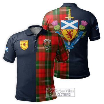 Gartshore Tartan Polo Shirt Alba with Scottish Lion Royal Arm Half Style Kid - Tartan Vibes Clothing