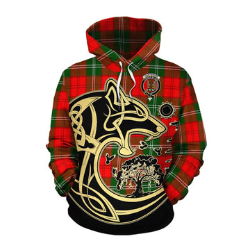 Gartshore Tartan Cotton Hoodie with Family Crest Celtic Wolf Style Pullover Hoodie XS - Tartan Vibes Clothing