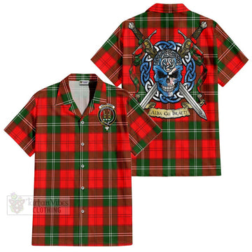 Gartshore Tartan Hawaiian Shirt with Family Crest Celtic Skull Style Kid - Tartan Vibes Clothing