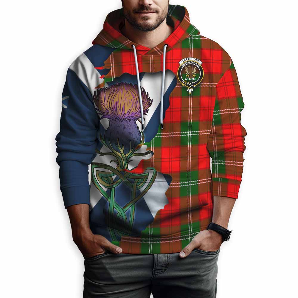 Gartshore Tartan Family Crest Hoodie Scottish Thistle Celtic Inspired Pullover Hoodie - Tartan Vibes Clothing