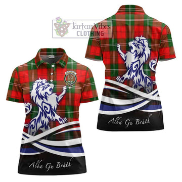Gartshore Tartan Women's Polo Shirt with Alba Gu Brath Regal Lion Emblem Women - Tartan Vibes Clothing