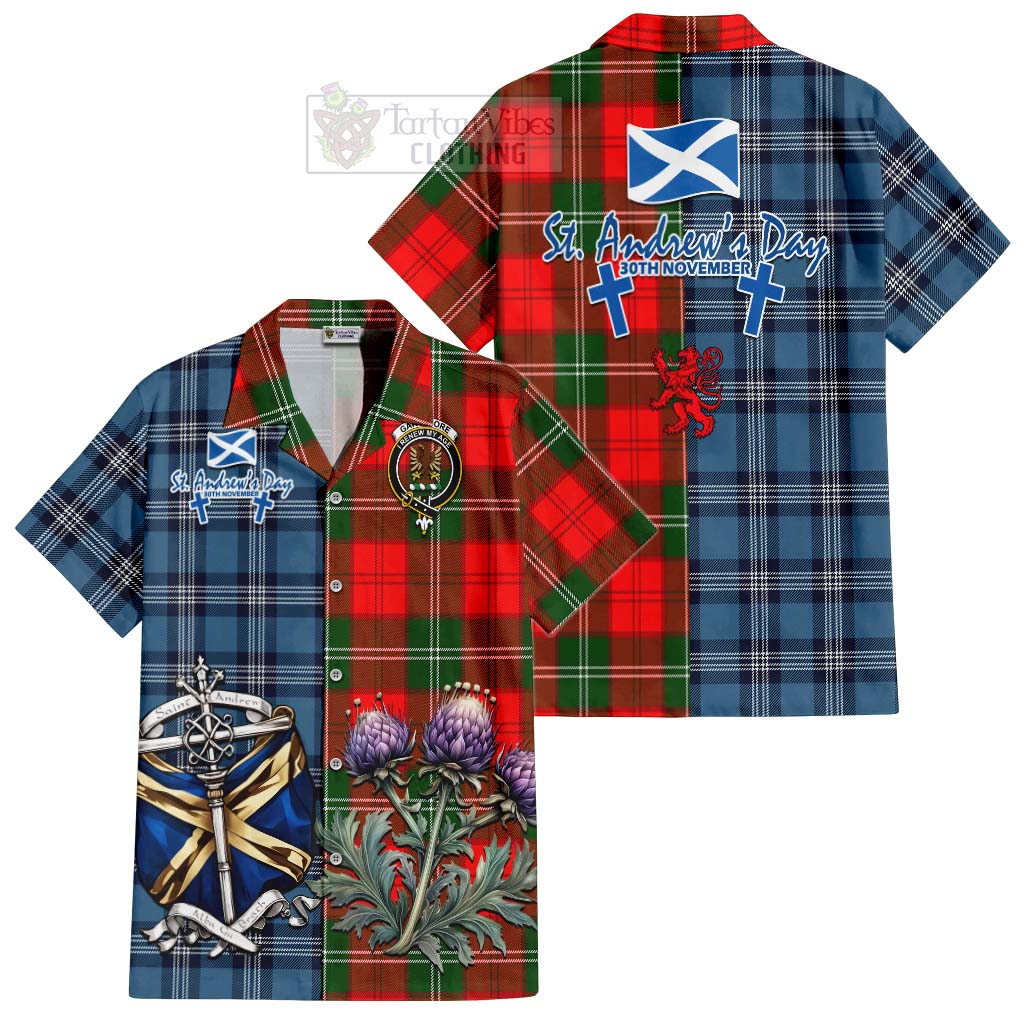 Gartshore Tartan Hawaiian Shirt Happy St. Andrew's Day Half Tartan Style Kid - Tartan Vibes Clothing