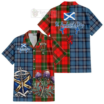 Gartshore Tartan Hawaiian Shirt Happy St. Andrew's Day Half Tartan Style Kid - Tartan Vibes Clothing