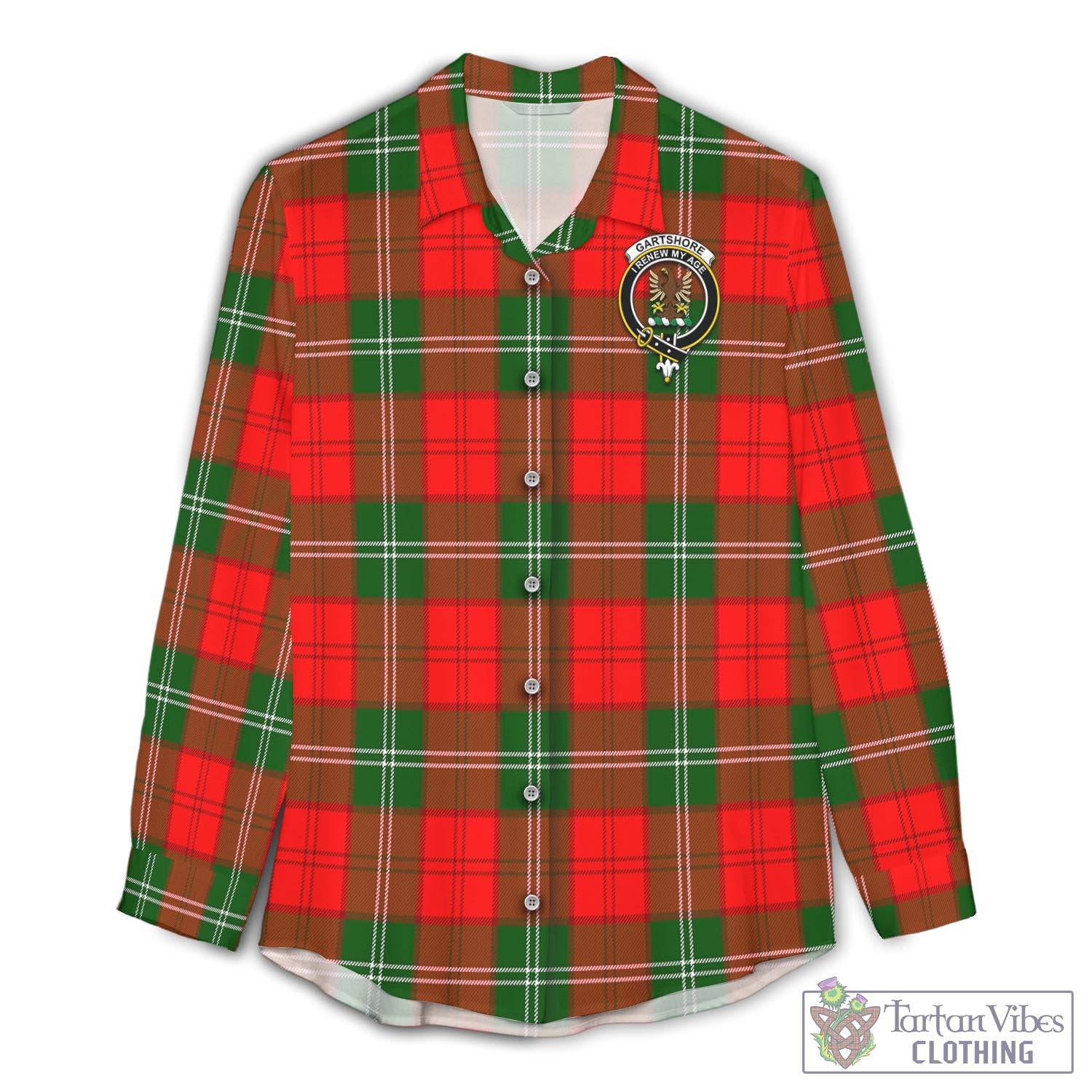 Gartshore Tartan Women's Casual Shirt with Family Crest Female - Tartan Vibes Clothing
