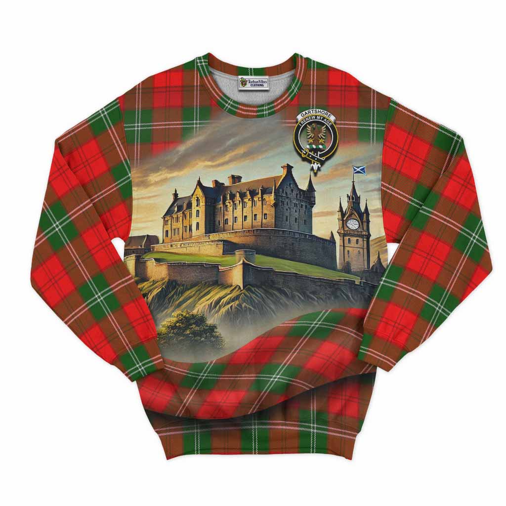 Gartshore Tartan Family Crest Sweatshirt with Scottish Ancient Castle Style Unisex - Tartan Vibes Clothing