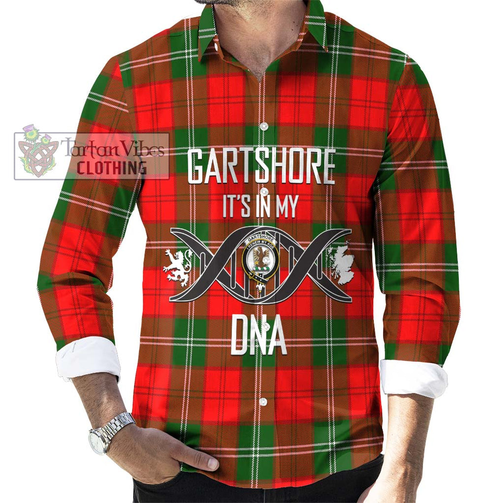 Gartshore Tartan Long Sleeve Button Shirt with Family Crest DNA In Me Style Men's Shirt S - Tartanvibesclothing Shop