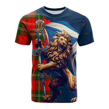Gartshore Tartan Family Crest Cotton T-shirt with Scottish Majestic Lion