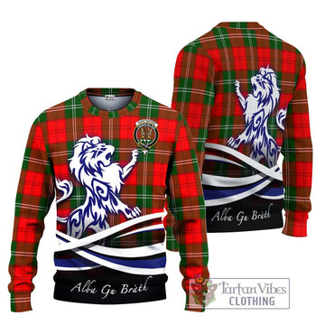 Gartshore Tartan Ugly Sweater with Alba Gu Brath Regal Lion Emblem Unisex - Tartan Vibes Clothing