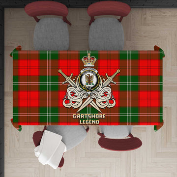 Gartshore Tartan Tablecloth with Clan Crest and the Golden Sword of Courageous Legacy - Tartan Vibes Clothing