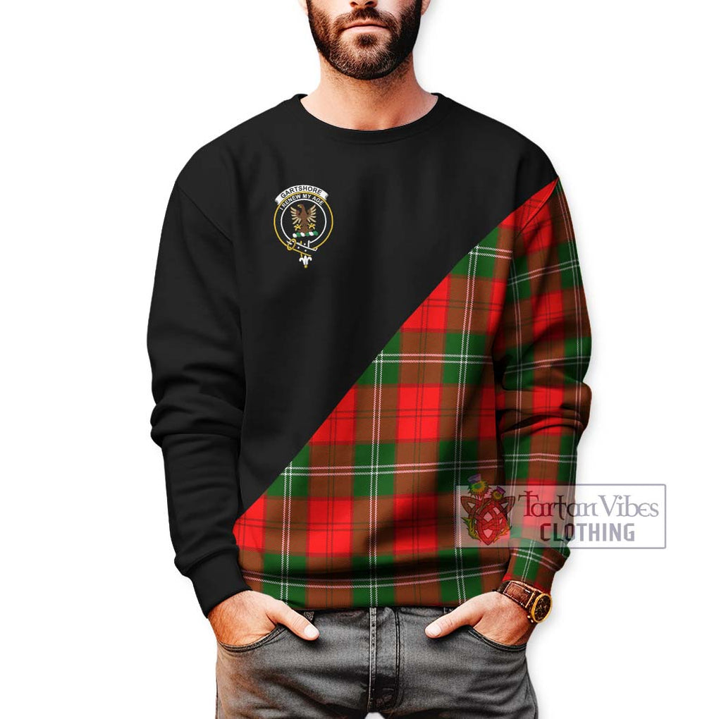 Gartshore Tartan Sweatshirt with Family Crest and Military Logo Style Unisex - Tartan Vibes Clothing