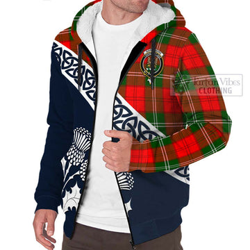 Gartshore Tartan Sherpa Hoodie Featuring Thistle and Scotland Map - Tartan Vibes Clothing