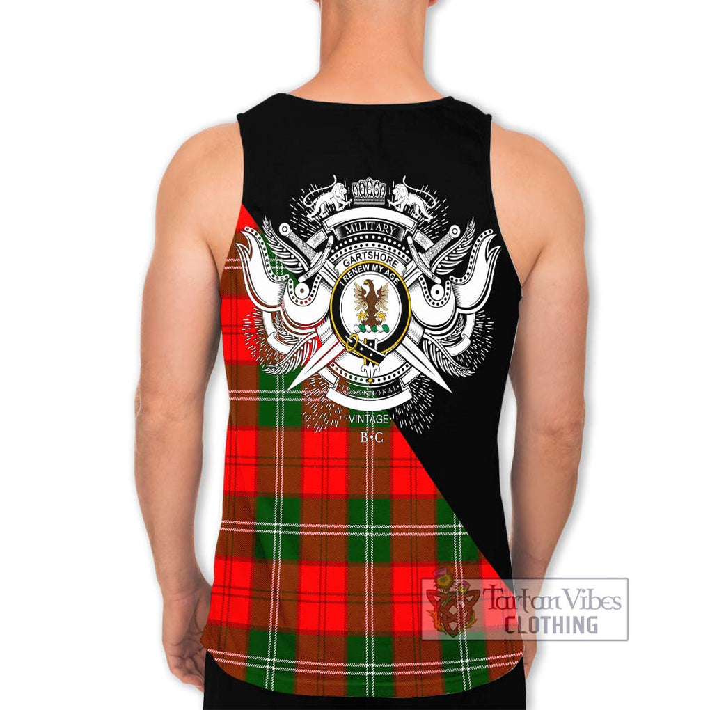 Gartshore Tartan Men's Tank Top with Family Crest and Military Logo Style - Tartan Vibes Clothing