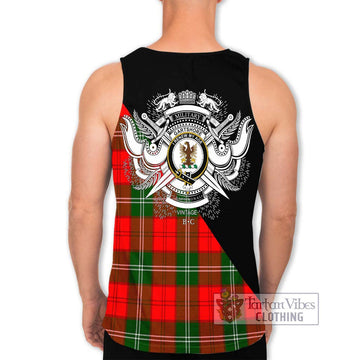 Gartshore Tartan Men's Tank Top with Family Crest and Military Logo Style - Tartan Vibes Clothing