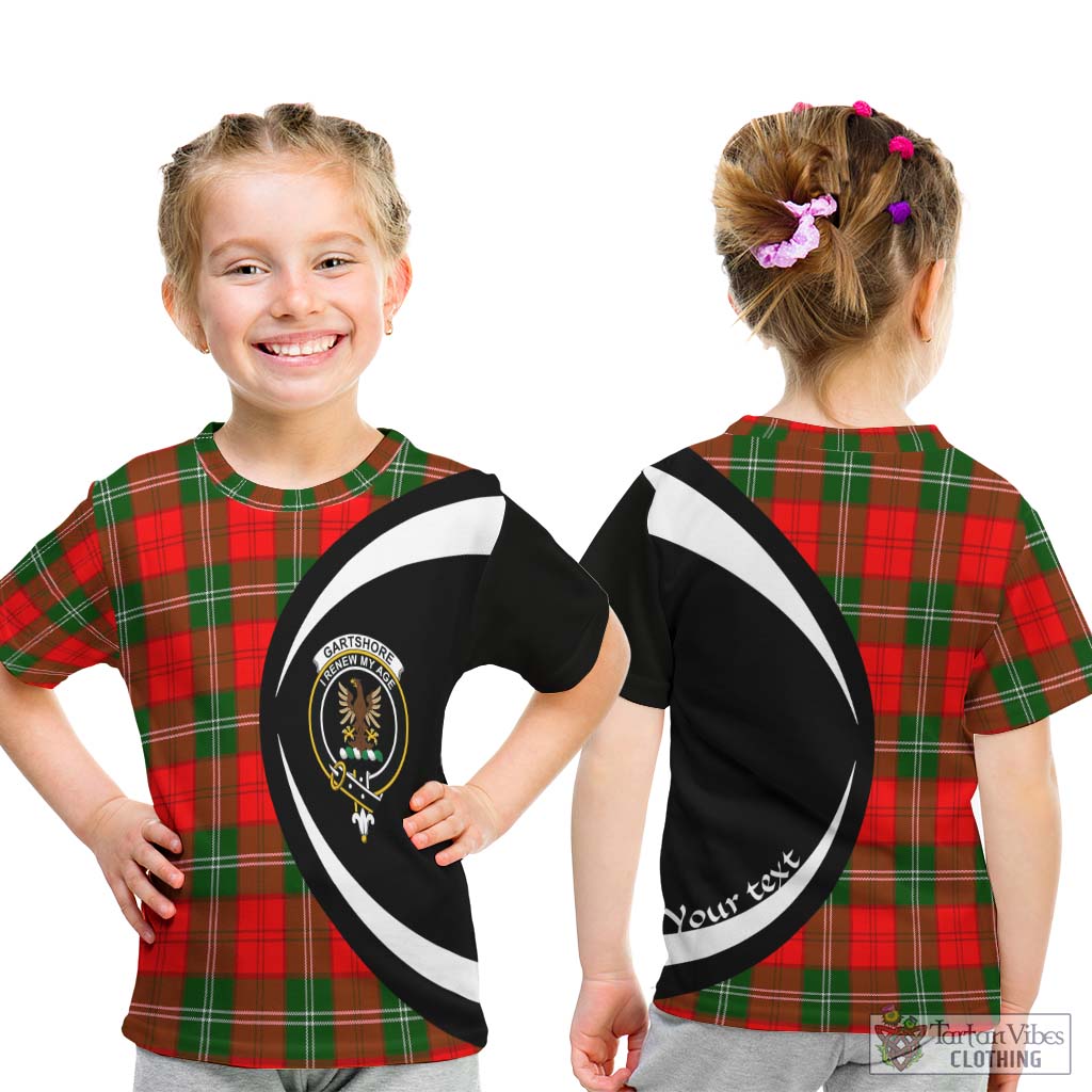 Gartshore Tartan Kid T-Shirt with Family Crest Circle Style - Tartan Vibes Clothing