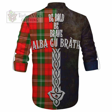 Gartshore Tartan Family Crest Ghillie Kilt Shirt Alba Gu Brath Be Brave Lion Ancient Style - Tartan Vibes Clothing