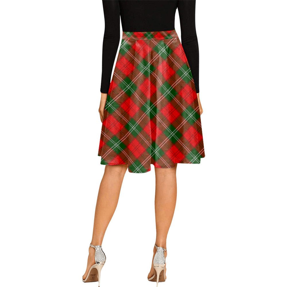 Gartshore Tartan Melete Pleated Midi Skirt Cross Style - Tartan Vibes Clothing