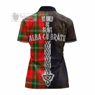 Gartshore Tartan Family Crest Women's Polo Shirt Alba Gu Brath Be Brave Lion Ancient Style - Tartan Vibes Clothing