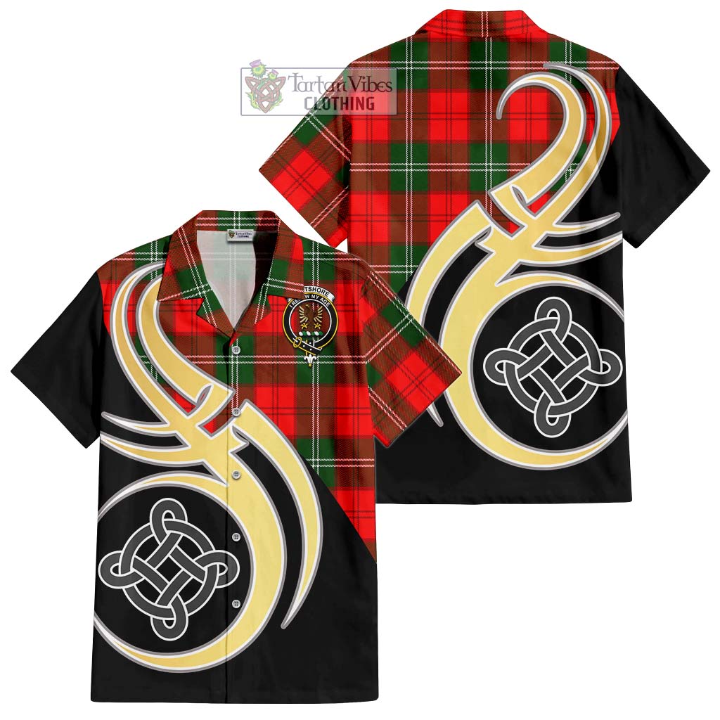 Gartshore Tartan Hawaiian Shirt with Family Crest and Celtic Symbol Style - Tartan Vibes Clothing