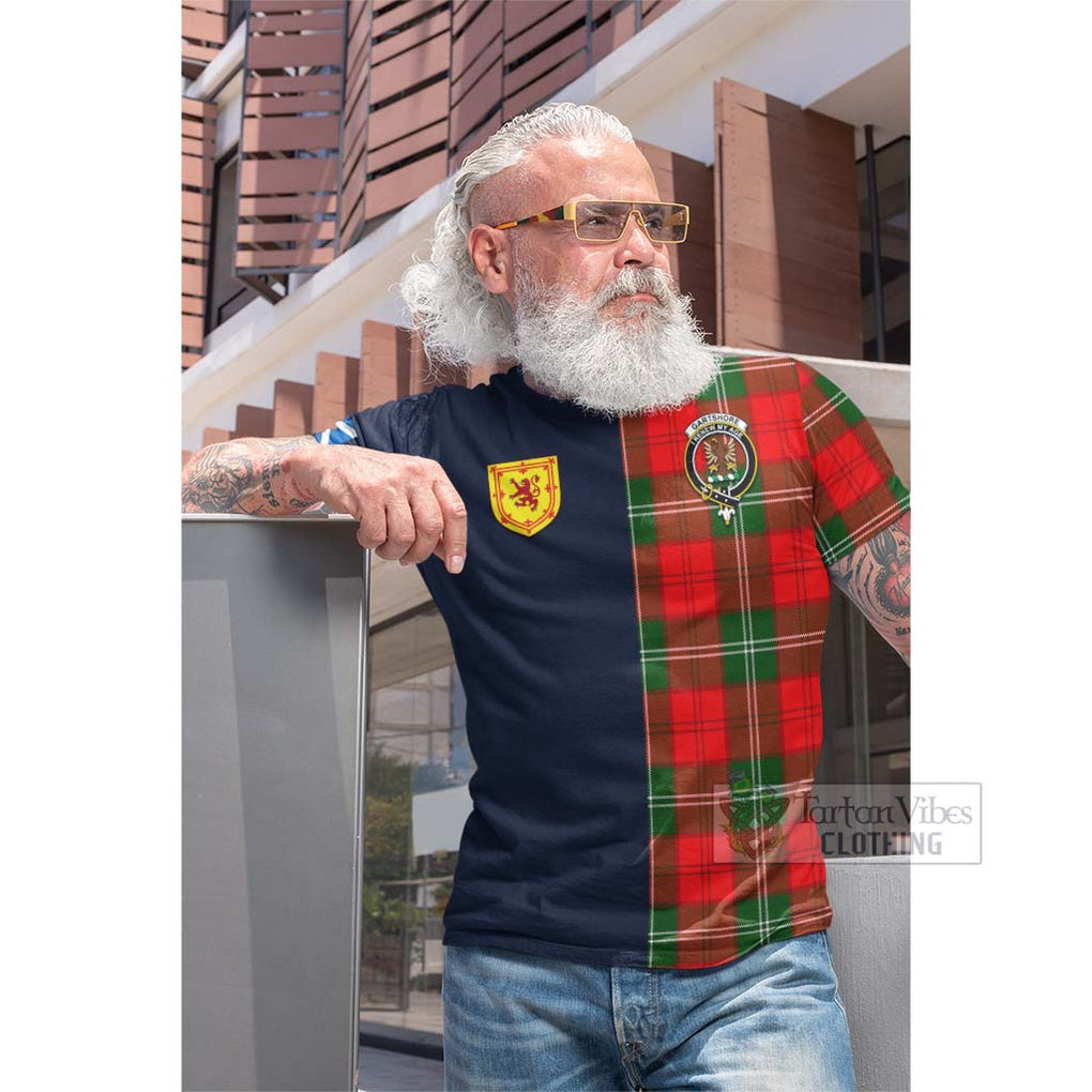Gartshore Tartan Cotton T-shirt Alba with Scottish Lion Royal Arm Half Style Men's Shirt - Tartan Vibes Clothing