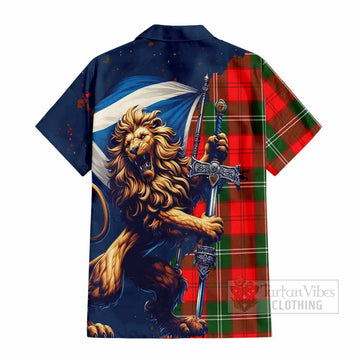 Gartshore Tartan Family Crest Hawaiian Shirt with Scottish Majestic Lion - Tartan Vibes Clothing