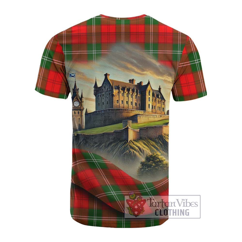 Gartshore Tartan Family Crest Cotton T-shirt with Scottish Ancient Castle Style - Tartan Vibes Clothing