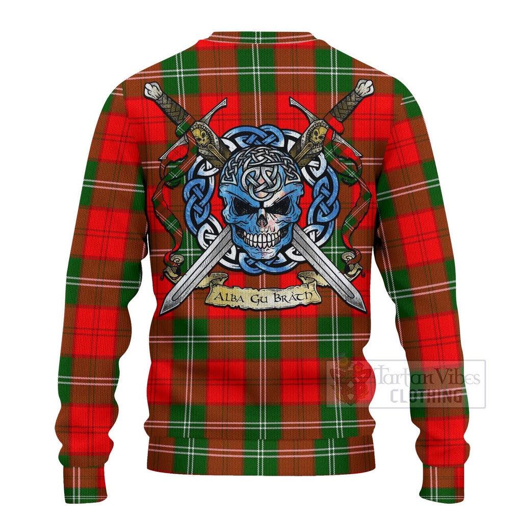 Gartshore Tartan Ugly Sweater with Family Crest Celtic Skull Style - Tartan Vibes Clothing