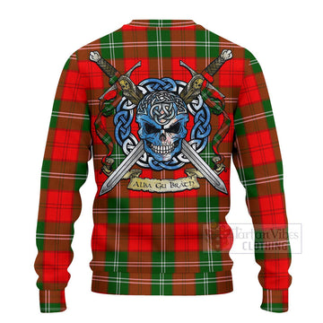 Gartshore Tartan Ugly Sweater with Family Crest Celtic Skull Style - Tartan Vibes Clothing