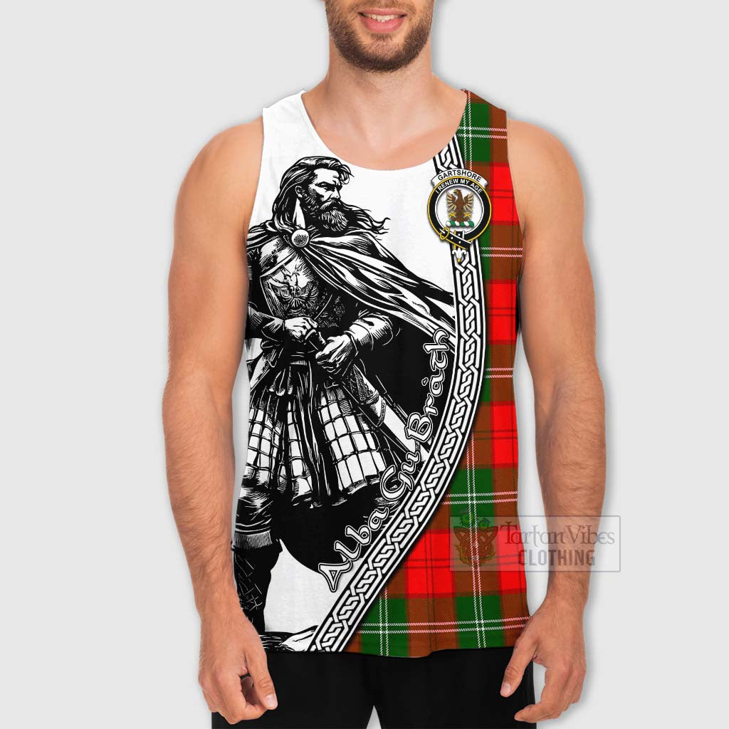 Gartshore Tartan Clan Crest Men's Tank Top with Highlander Warrior Celtic Style - Tartan Vibes Clothing