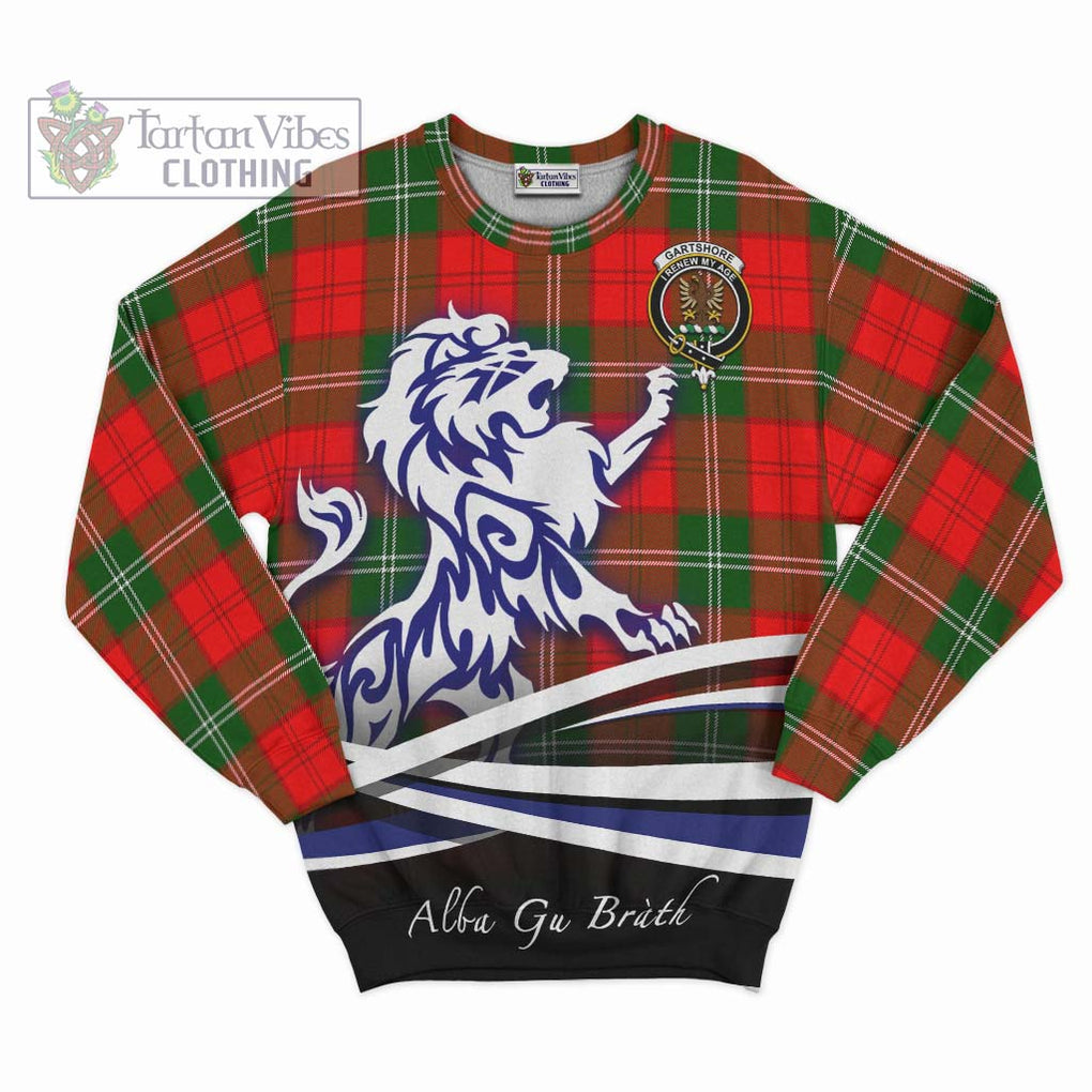 Gartshore Tartan Sweatshirt with Alba Gu Brath Regal Lion Emblem - Tartan Vibes Clothing