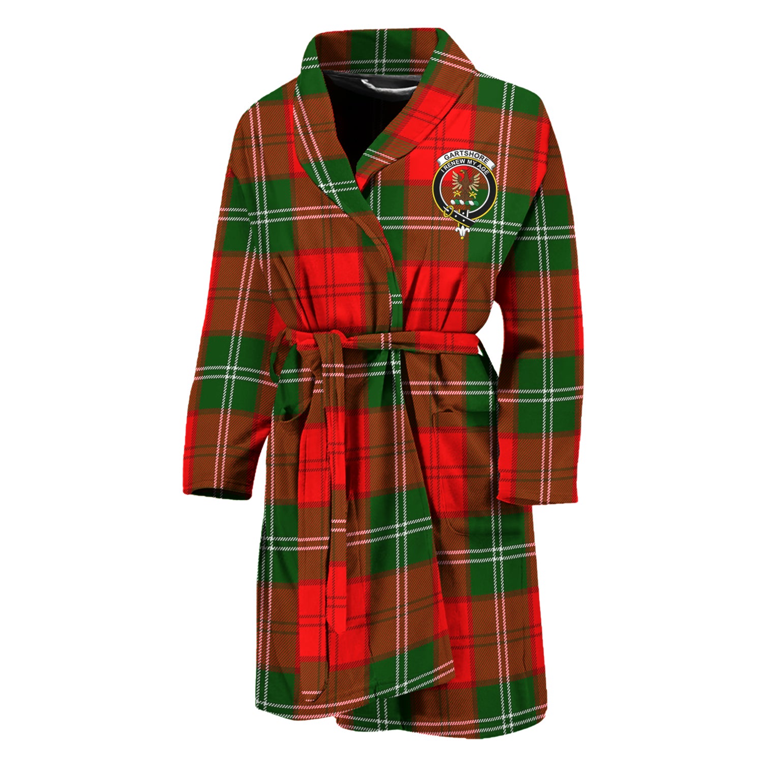 Gartshore Tartan Bathrobe with Family Crest Unisex M - Tartan Vibes Clothing