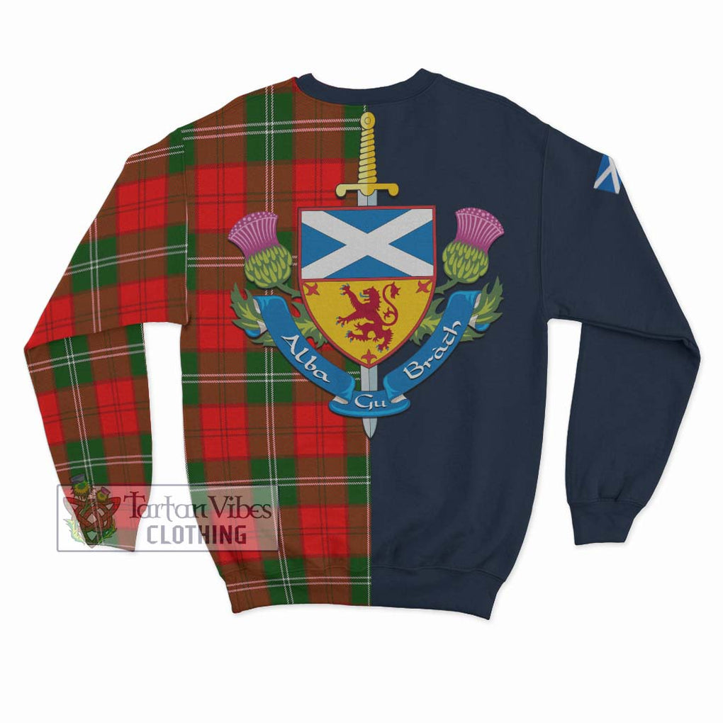 Gartshore Tartan Sweatshirt Alba with Scottish Lion Royal Arm Half Style - Tartan Vibes Clothing