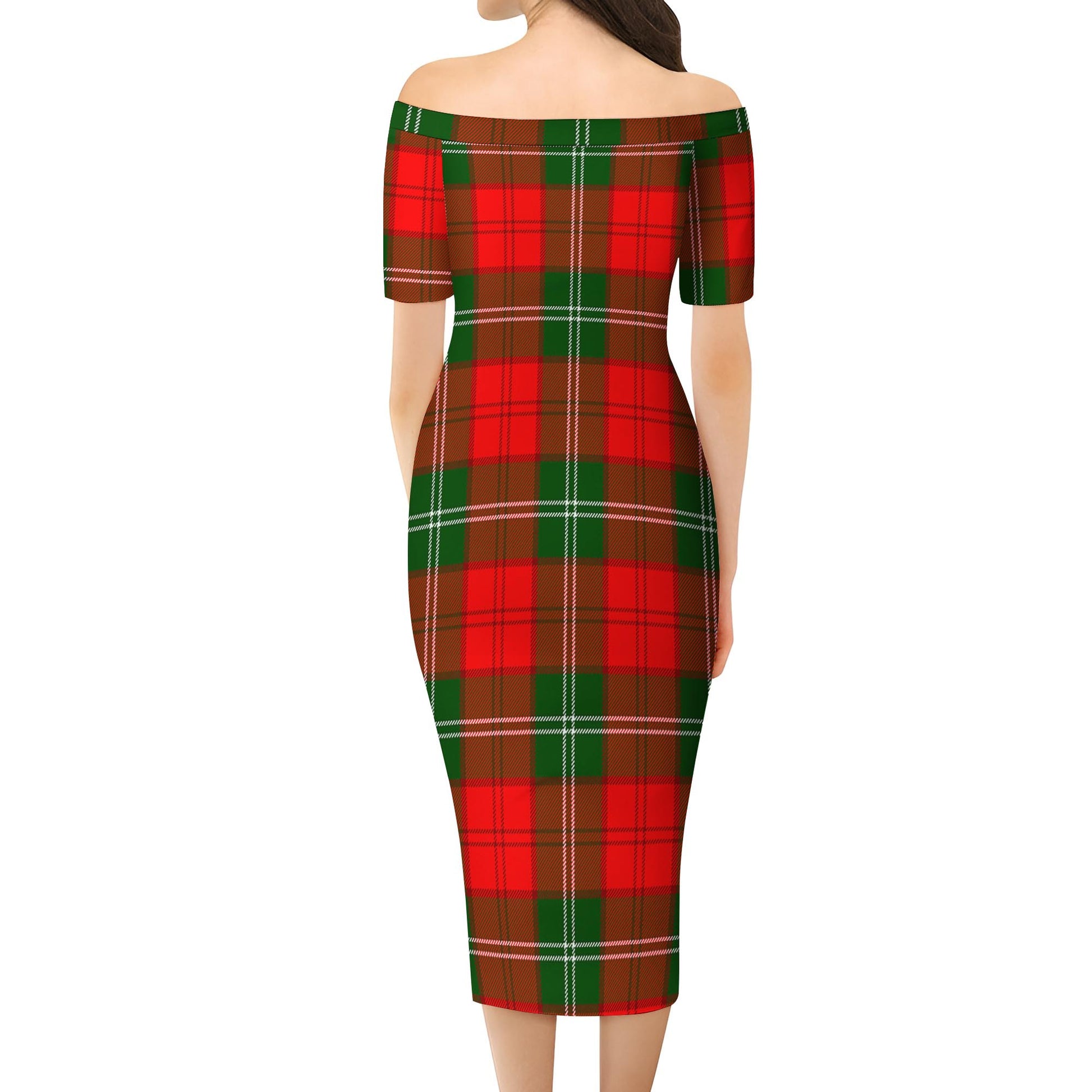 Gartshore Tartan Off Shoulder Lady Dress - Tartan Vibes Clothing