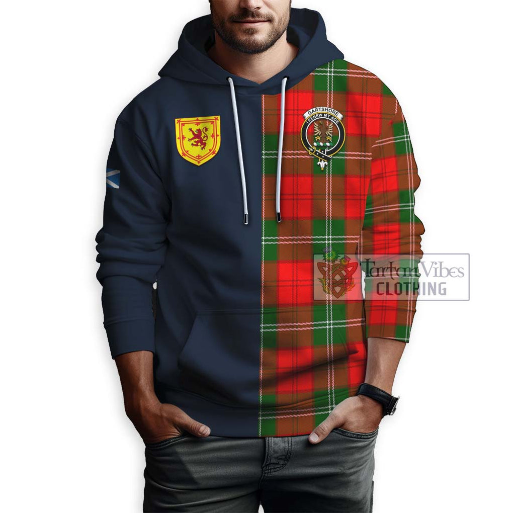 Gartshore Tartan Hoodie Alba with Scottish Lion Royal Arm Half Style - Tartan Vibes Clothing