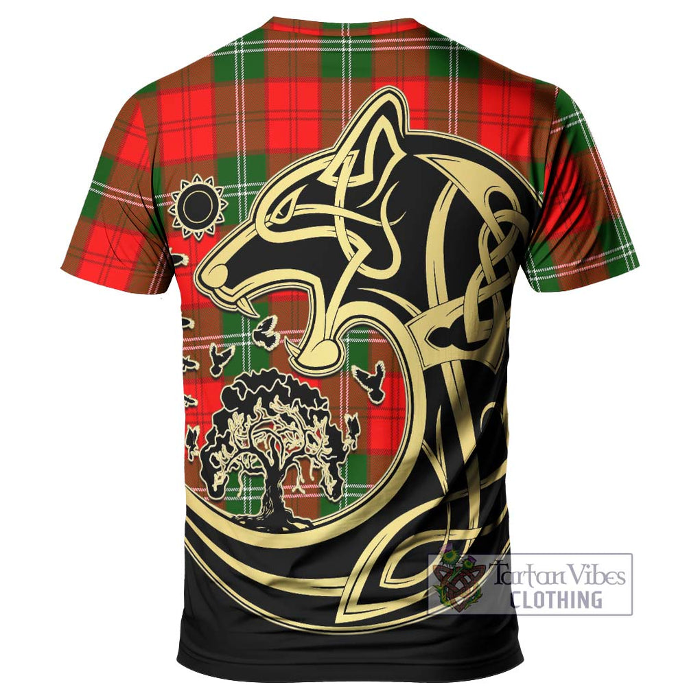 Gartshore Tartan T-Shirt with Family Crest Celtic Wolf Style - Tartan Vibes Clothing