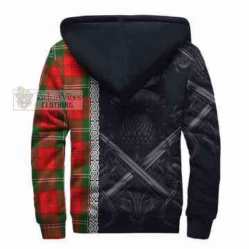 Gartshore Tartan Sherpa Hoodie with Family Crest Cross Sword Thistle Celtic Vibes - Tartan Vibes Clothing