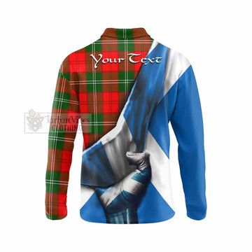 Gartshore Tartan Long Sleeve Polo Shirt with Family Crest Scotland Patriotic Style - Tartan Vibes Clothing