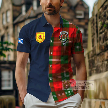 Gartshore Tartan Hawaiian Shirt Alba with Scottish Lion Royal Arm Half Style - Tartan Vibes Clothing