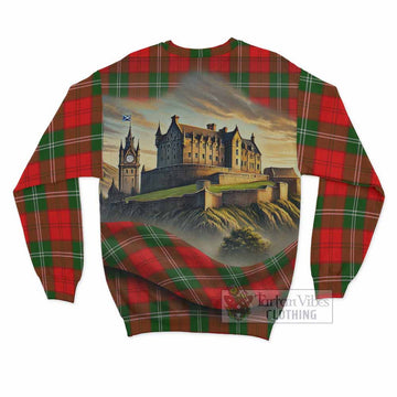 Gartshore Tartan Family Crest Sweatshirt with Scottish Ancient Castle Style - Tartan Vibes Clothing