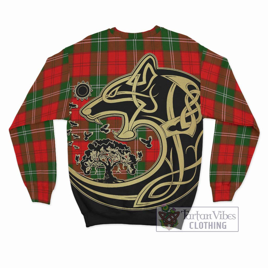 Gartshore Tartan Sweatshirt with Family Crest Celtic Wolf Style - Tartan Vibes Clothing