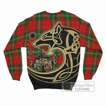 Gartshore Tartan Sweatshirt with Family Crest Celtic Wolf Style - Tartan Vibes Clothing