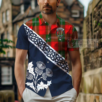 Gartshore Tartan Hawaiian Shirt Featuring Thistle and Scotland Map - Tartan Vibes Clothing